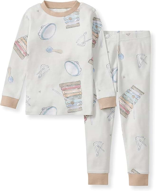 Boys' Organic Cotton Long Sleeve Tee and Pants Pajama Set