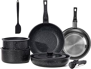12-Piece Nonstick Cookware Set with Detachable Handle