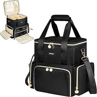 Large travel makeup bag with removable cases