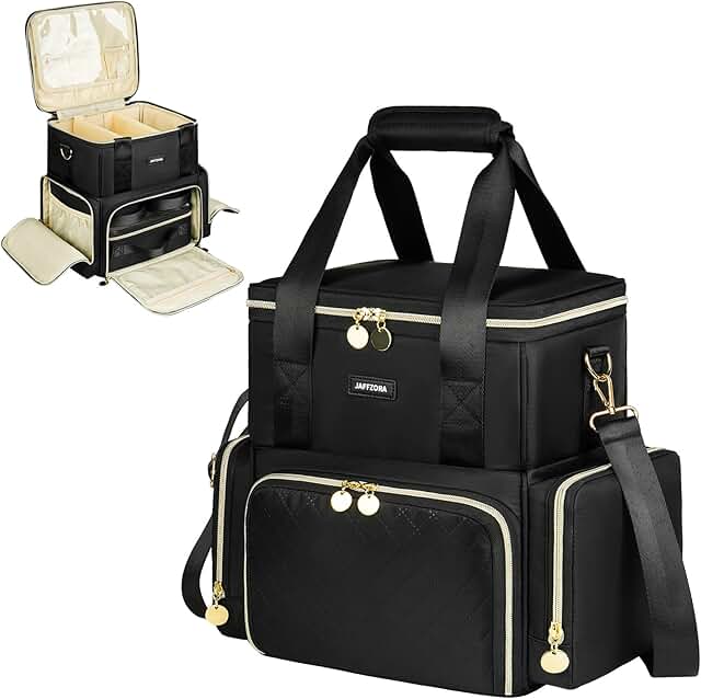 Large travel makeup bag with removable cases
