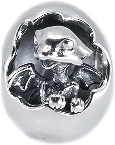 Hatching Baby Dragon Sterling Silver Charm Pendant