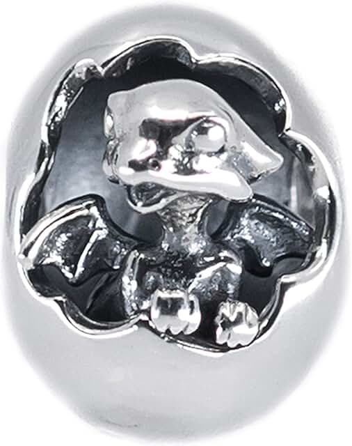 Hatching Baby Dragon Sterling Silver Charm Pendant