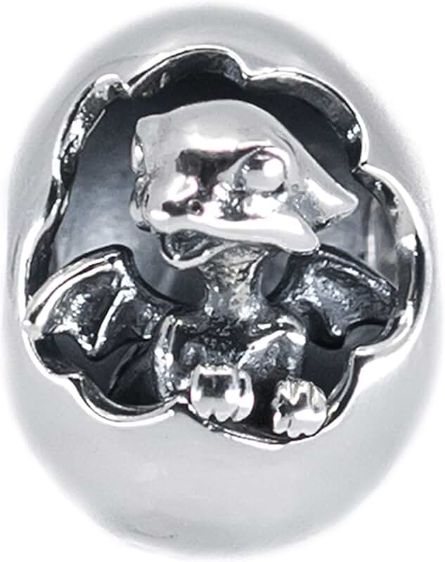 Hatching Baby Dragon Sterling Silver Charm Pendant