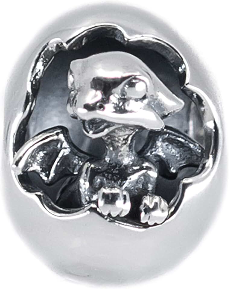 Hatching Baby Dragon Sterling Silver Charm Pendant
