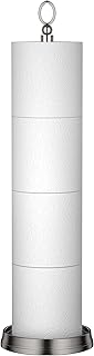 Heavy Weighted Free Standing Toilet Paper Holder with Reserve Storage