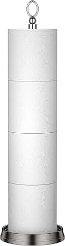 Heavy Weighted Free Standing Toilet Paper Holder with Reserve Storage