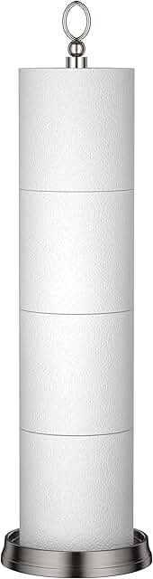 Heavy Weighted Free Standing Toilet Paper Holder with Reserve Storage