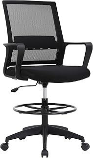 Adjustable Tall Mesh Drafting Chair with Lumbar Support