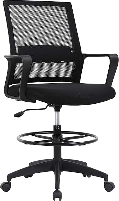 Adjustable Tall Mesh Drafting Chair with Lumbar Support