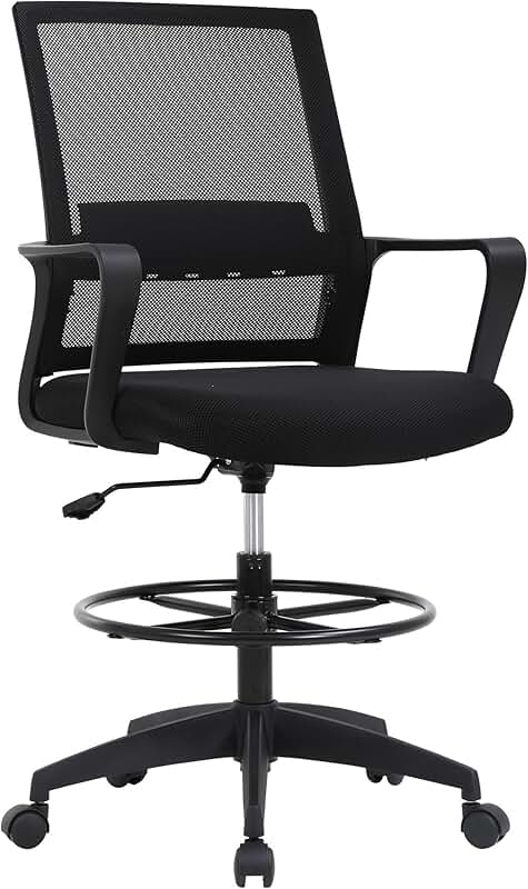 Adjustable Tall Mesh Drafting Chair with Lumbar Support
