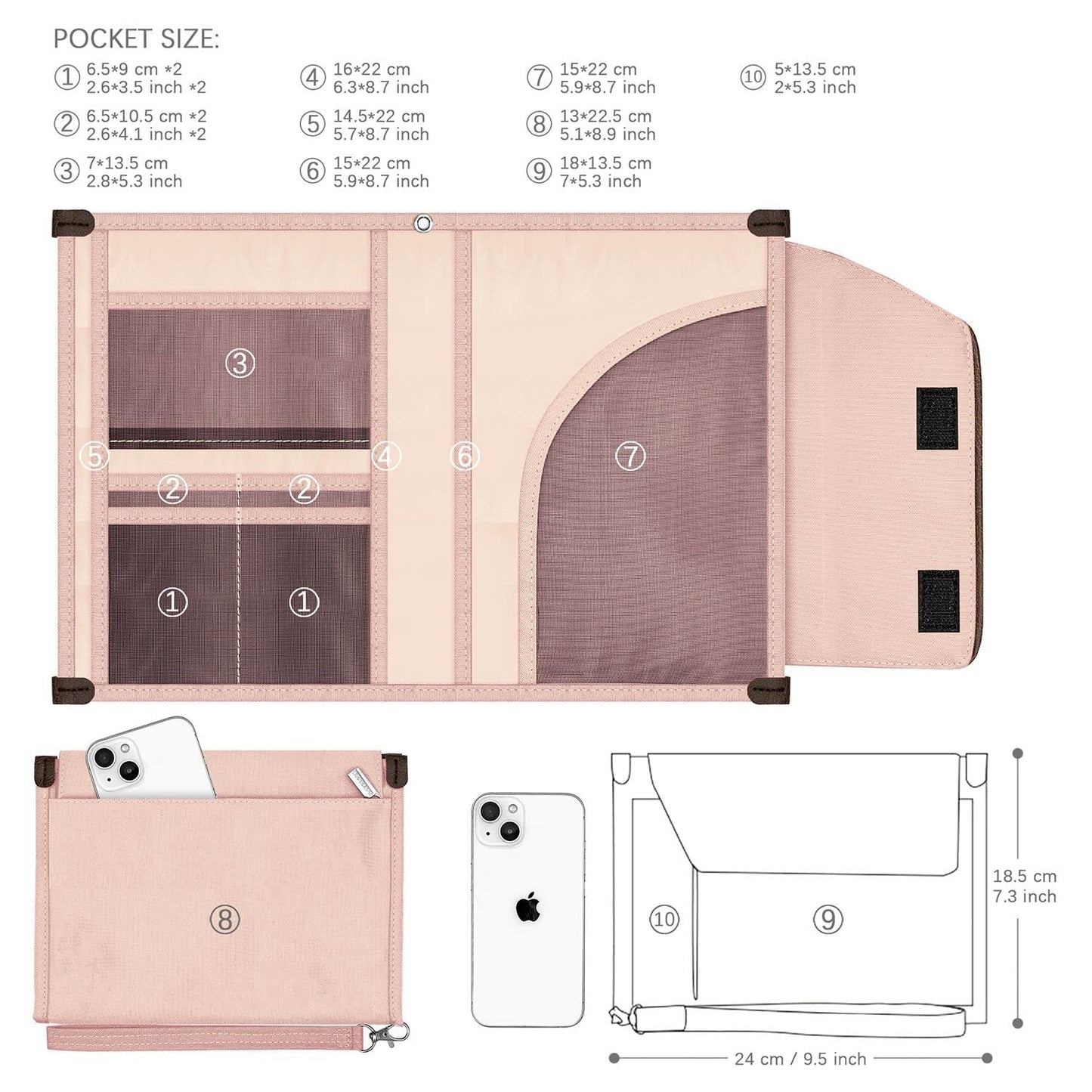 Pink A5 Conference Folder and Organizer Bag