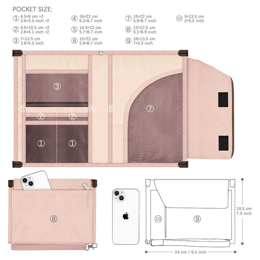Pink A5 Conference Folder and Organizer Bag