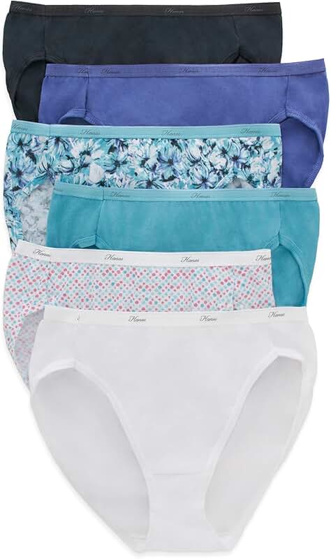 Six-pack of women's high-cut cotton panties