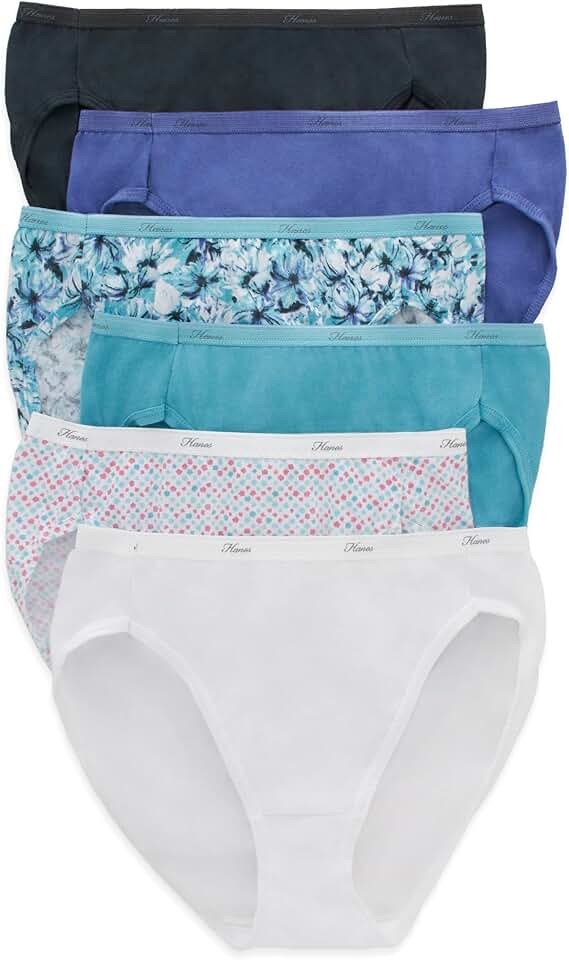 Six-pack of women's high-cut cotton panties