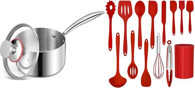 Set of 11 Silicone Kitchen Utensils with Holder