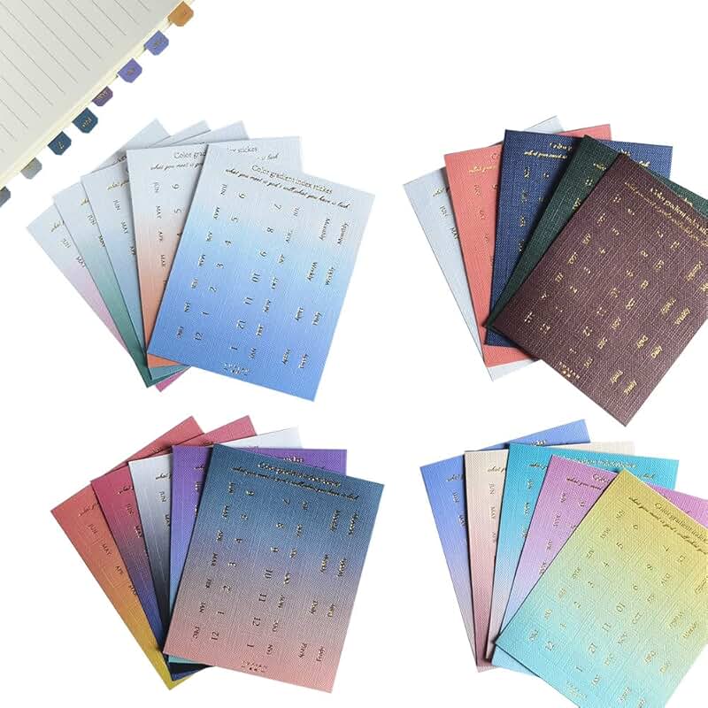 10 Sheets of Colorful Monthly Separator Tabs for Office and Study