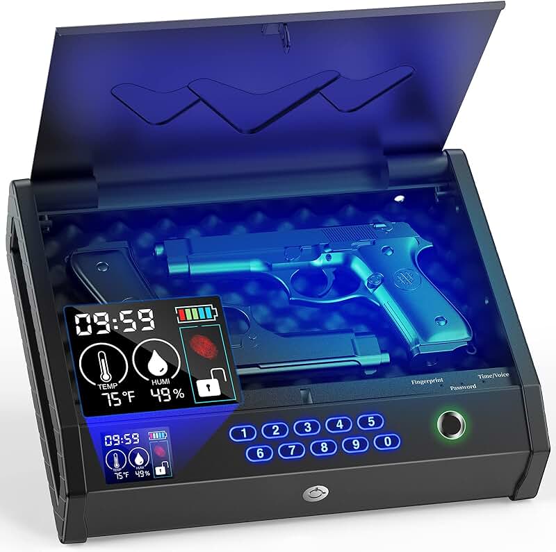 Biometric Gun Safe with LCD Display and Quick Access