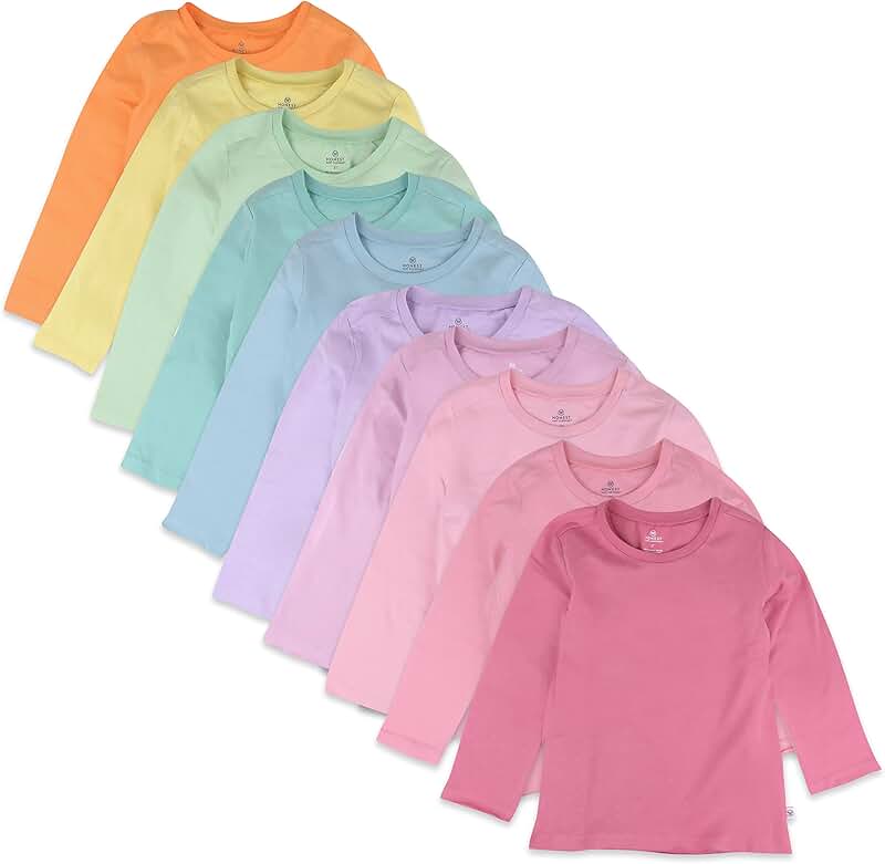 10 Organic Cotton Long Sleeve T-Shirts for Kids