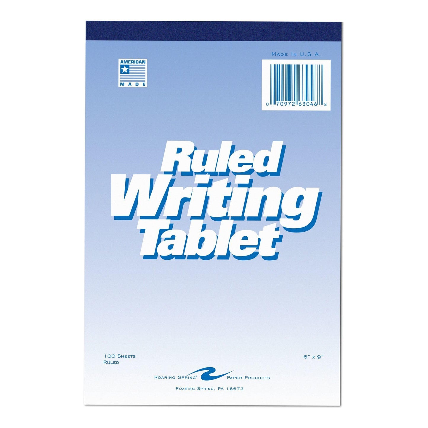 6x9 inch writing tablet with 100 sheets