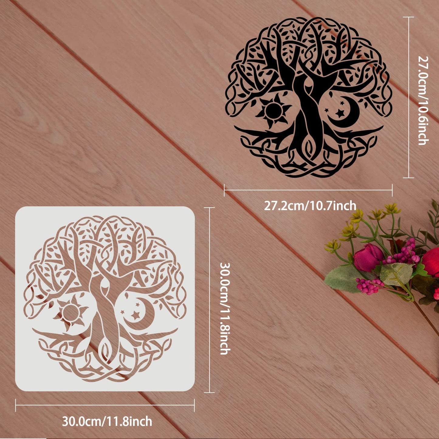 Celtic Tree of Life Art Painting Template 11.8x11.8 inch