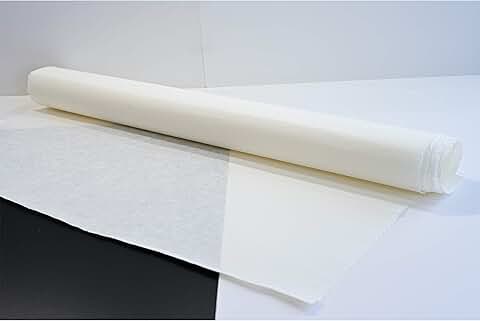 Ten Pieces of Handmade White Mulberry Paper, 24.8" x 36.6"