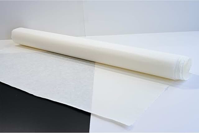 Ten Pieces of Handmade White Mulberry Paper, 24.8" x 36.6"