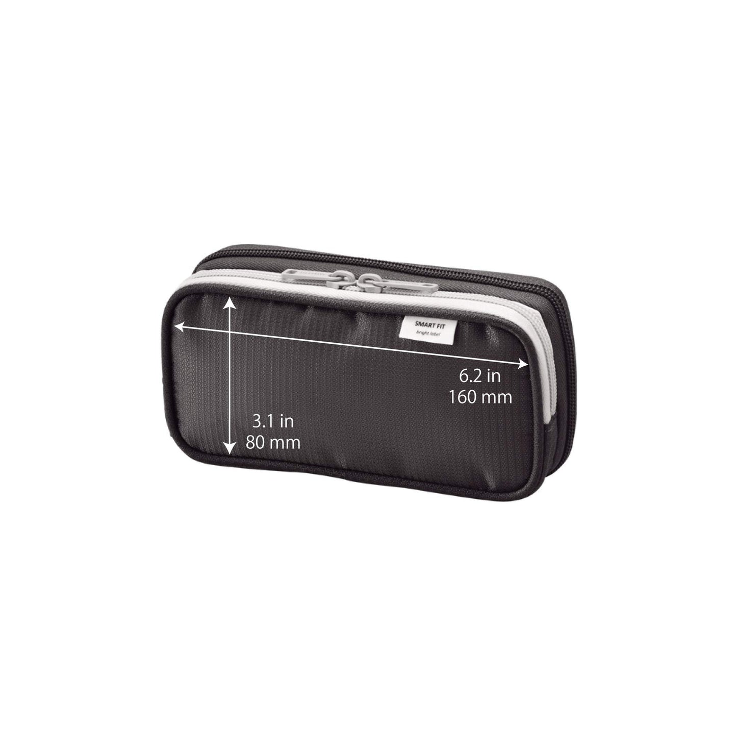 Double Pen Case, 3.3 x 6.9 inches, Blue