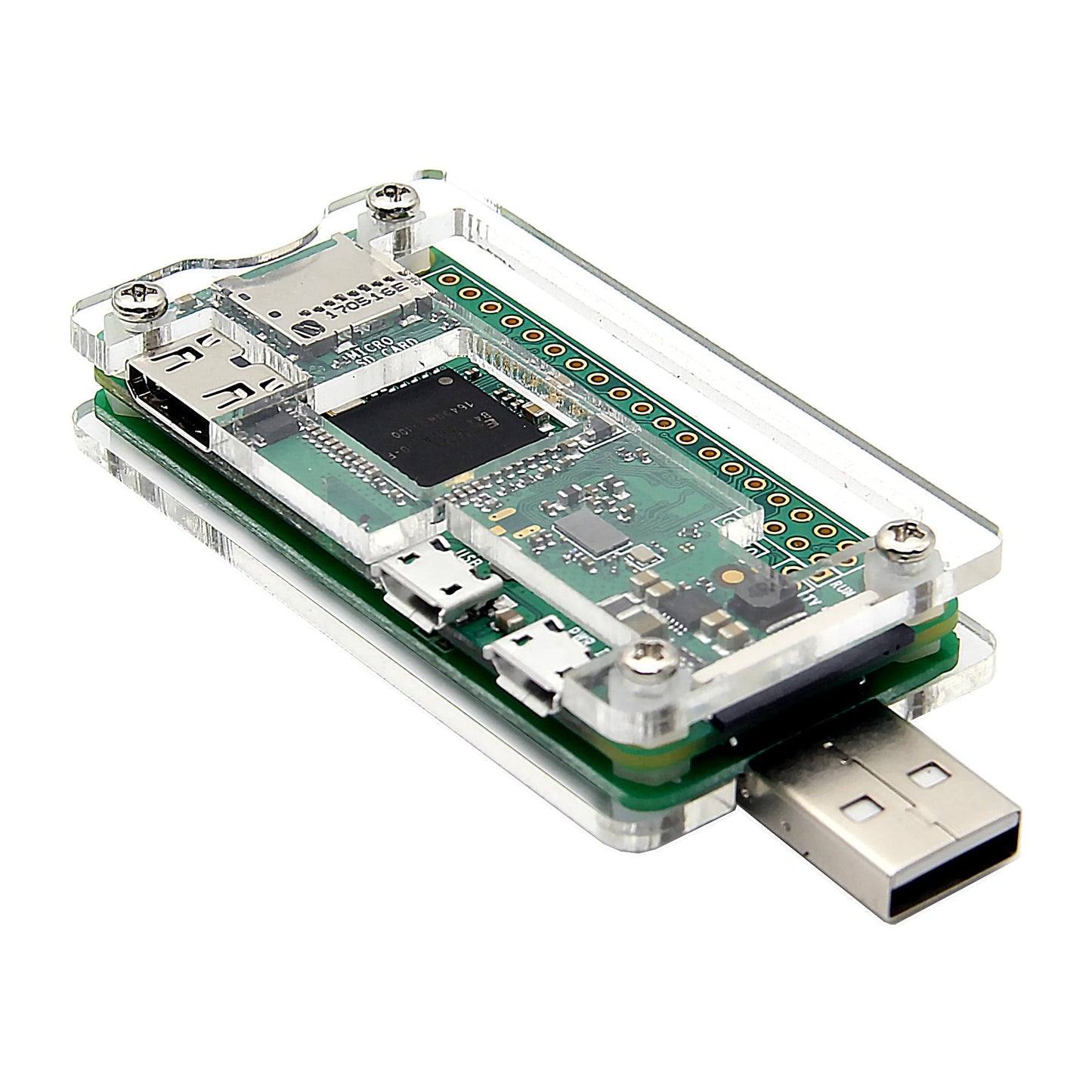 USB-A Addon Board for Raspberry Pi Zero with Acrylic Case