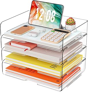 4-Tray Acrylic Paper Organizer for Office Files
