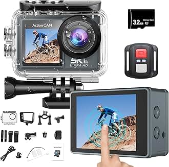 5K WiFi Action Camera with Touch Screen and Waterproof Design