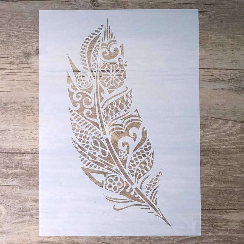 DIY Mandala Feather Stencil for Crafts and Painting