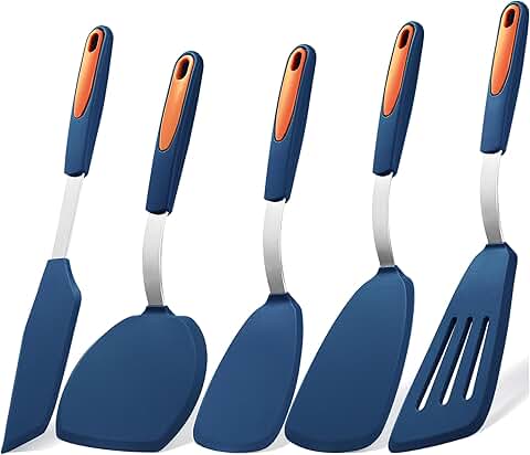 Set of 5 Non-Stick Silicone Spatulas for Cooking