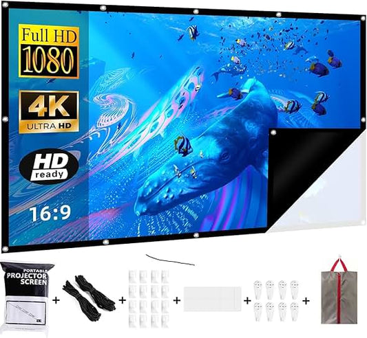 120-Inch Black Back Projection Screen, 16:9, Portable