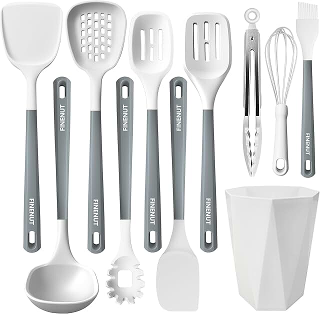 11-Piece Silicone Cooking Utensil Set, Heat Resistant and Dishwasher Safe