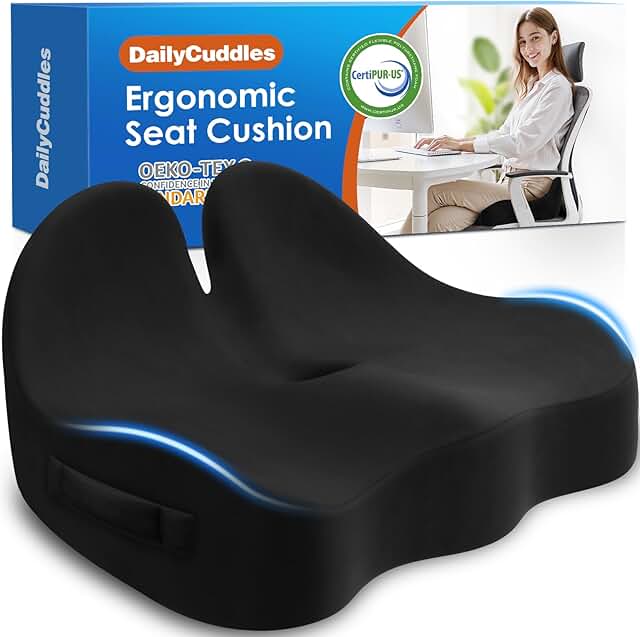 Memory Foam Office Chair Cushion for Hip and Tailbone Pain