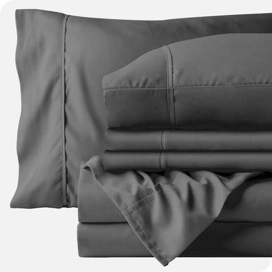 Queen Sheet Set  6 Piece Set  Hotel Bed Sheets  Ultra Soft  Deep Pockets  Easy Fit  Cooling  Breathable Sheets  Wrinkle Resistant  Cozy  Grey  Queen Sheets  6 PC