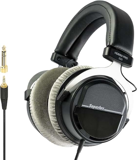 Studio Recording Headphones with 40mm Drivers and Solid Bass
