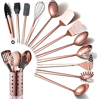 13-Piece Copper Kitchen Utensil Set with Holder