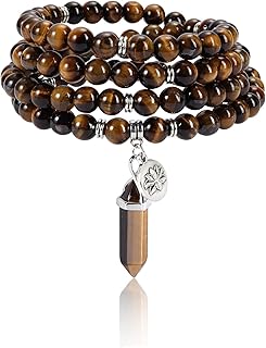 108 Mala Beads Bracelet with Amethyst and Rose Quartz