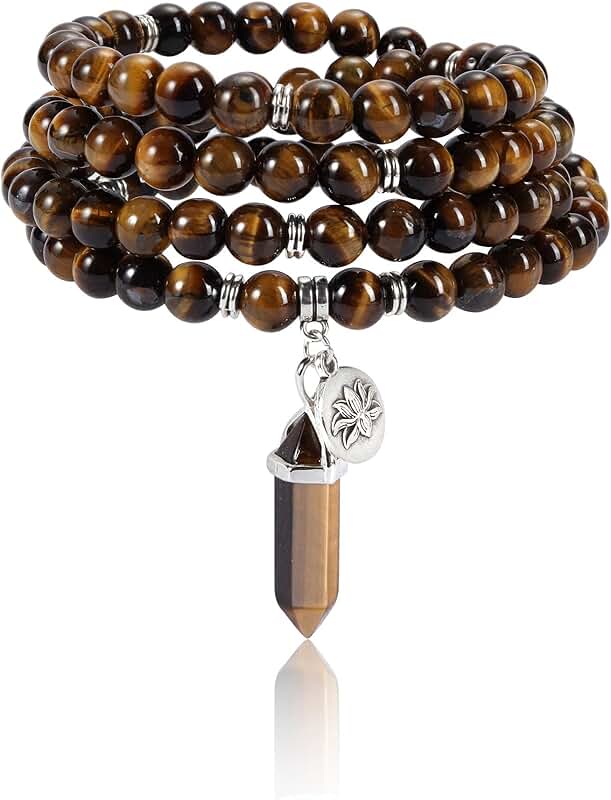 108 Mala Beads Bracelet with Amethyst and Rose Quartz