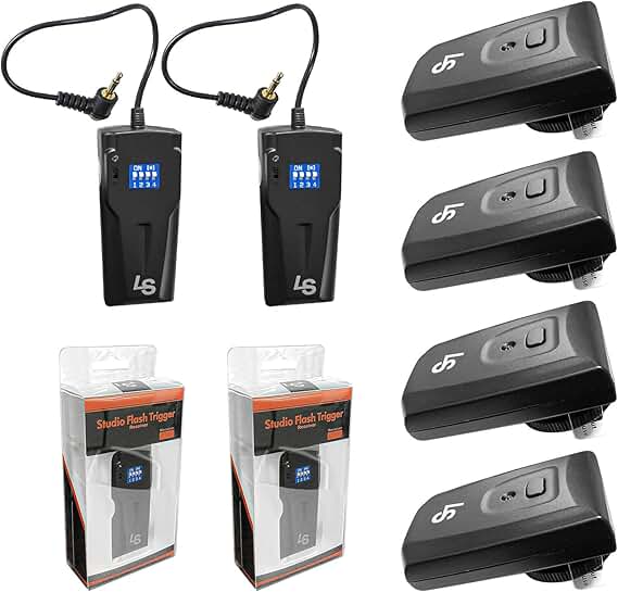 4 Pack Wireless Photo Studio Lights with Trigger and Receiver