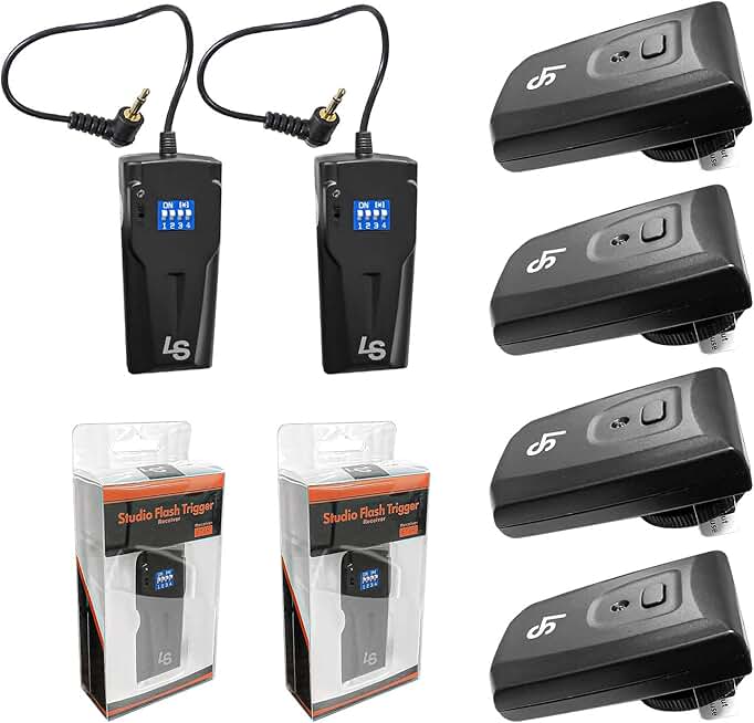 4 Pack Wireless Photo Studio Lights with Trigger and Receiver