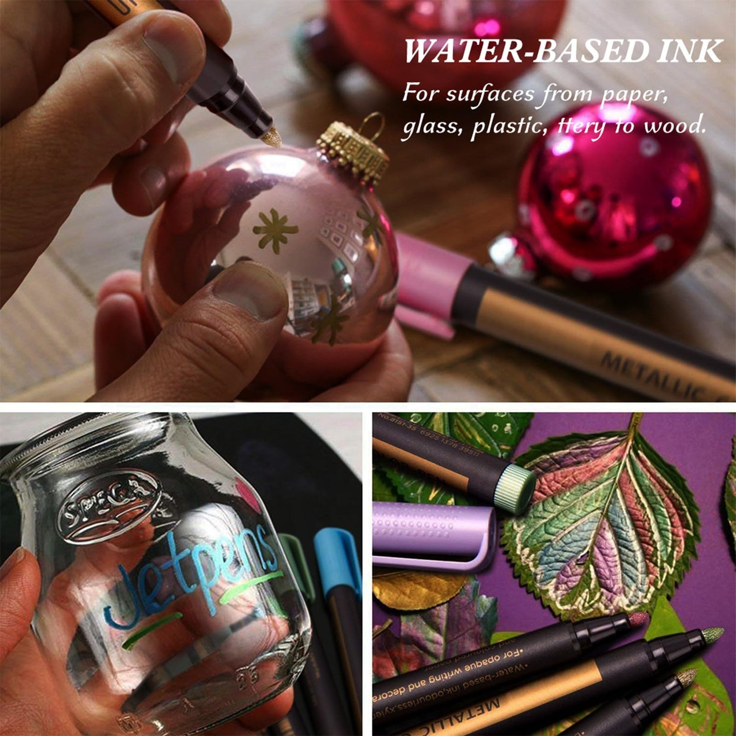 10 Colors Metallic Paint Marker Pen Kit 2mm Bullet Tip