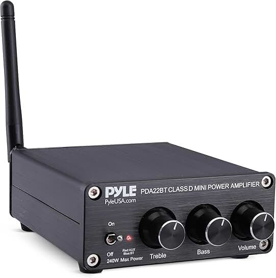 Mini 240W Wireless Stereo Amplifier with Bass and Treble
