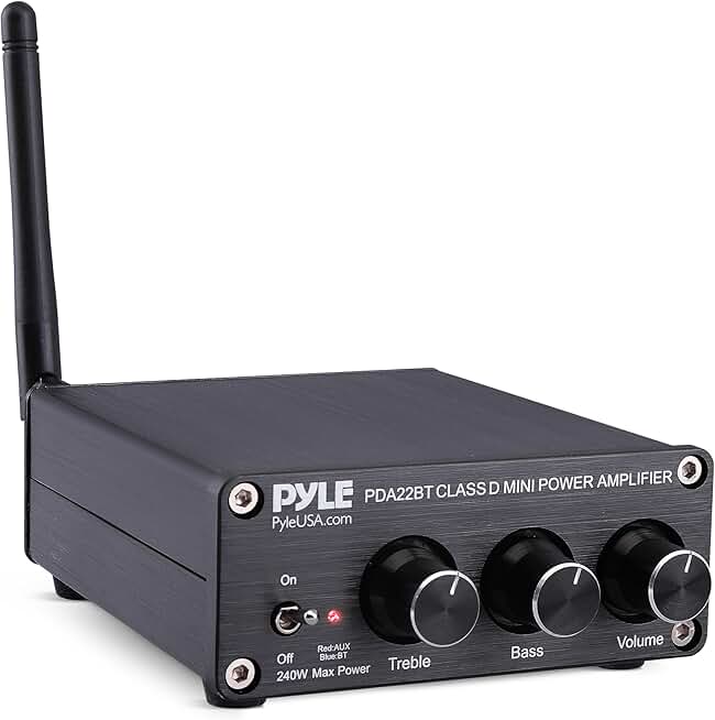 Mini 240W Wireless Stereo Amplifier with Bass and Treble
