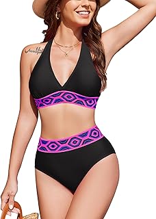 Women's High Waisted Bikini Set with Tummy Control