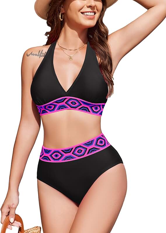 Women's High Waisted Bikini Set with Tummy Control