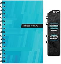Blue Fitness Journal with Bookmark and Thick Pages