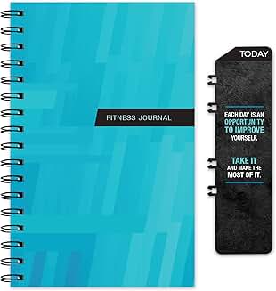 Blue Fitness Journal with Bookmark and Thick Pages