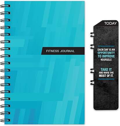 Blue Fitness Journal with Bookmark and Thick Pages